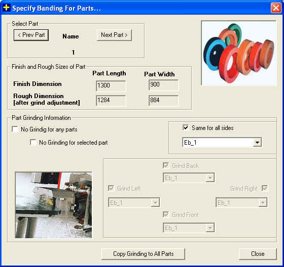 GlassOptimization Software : PLUS 2D : Specifying Grinding Margins